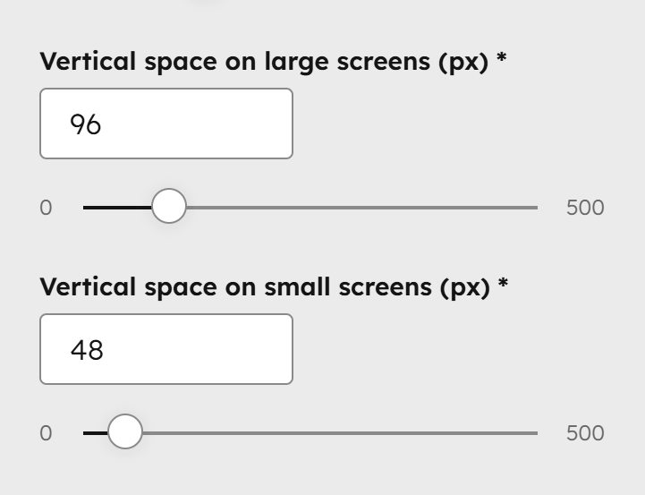 Act3 Theme Settings Layout Vertical Space