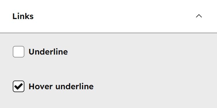 Act3 Theme Settings Typography Links